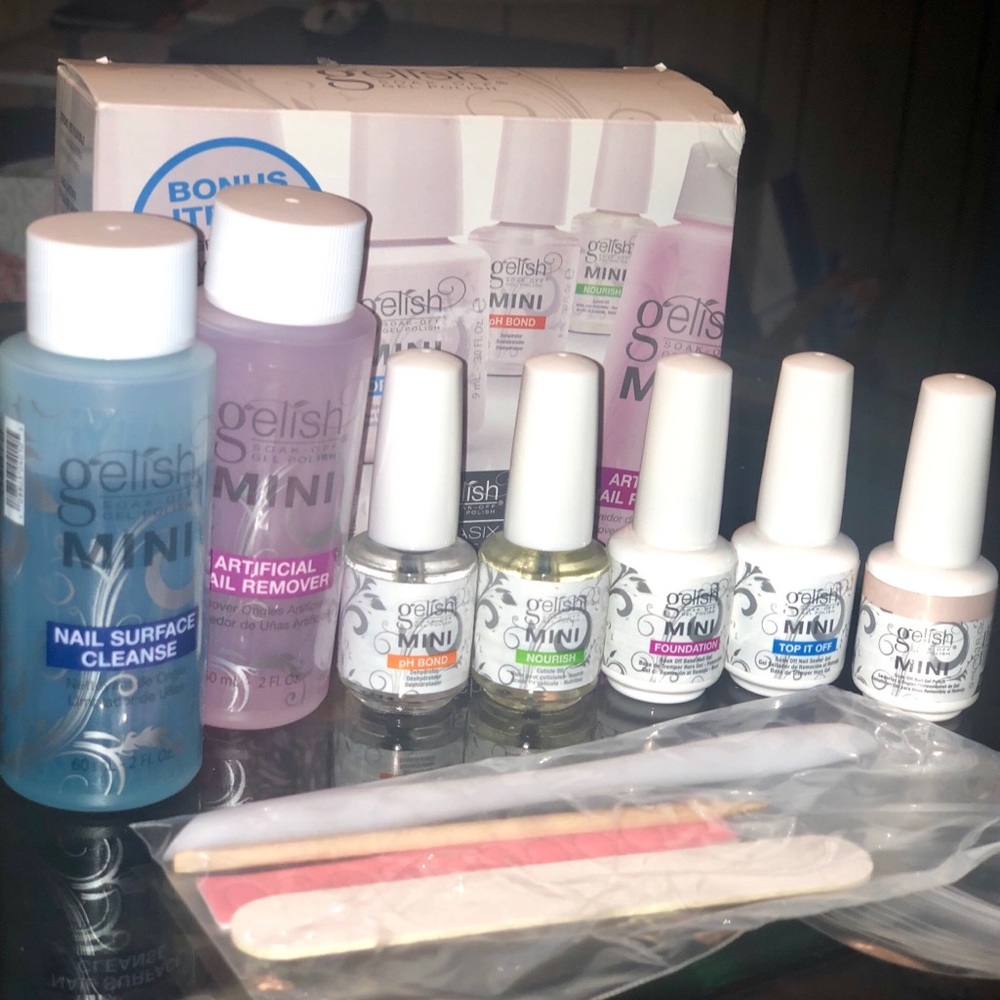Gelish Mini Basix Kit + Bonus Gelish Polish